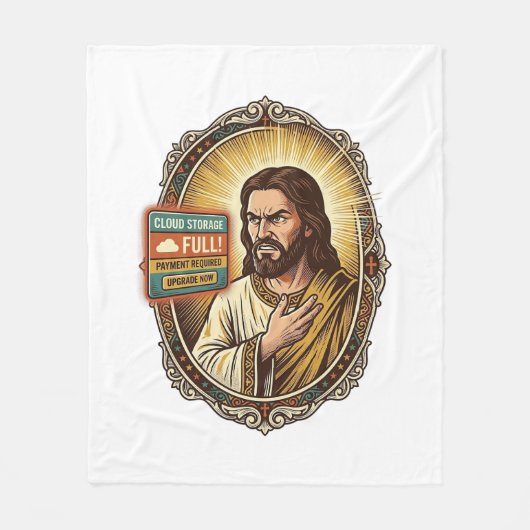 Jesus Cloud-Speicher voll Warnung Paywall Tech Hum Fleecedecke (Vorderseite)