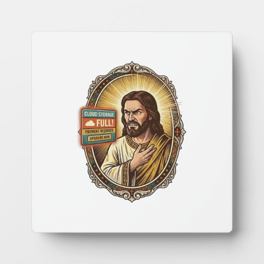 Jesus Cloud-Speicher voll Warnung Paywall Tech Hum Fotoplatte (Vorderseite)