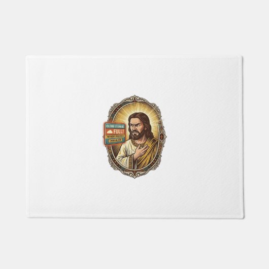 Jesus Cloud-Speicher voll Warnung Paywall Tech Hum Fußmatte (Vorderseite)
