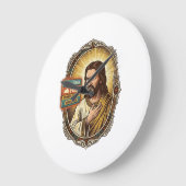 Jesus Cloud-Speicher voll Warnung Paywall Tech Hum Große Wanduhr (Winkel)