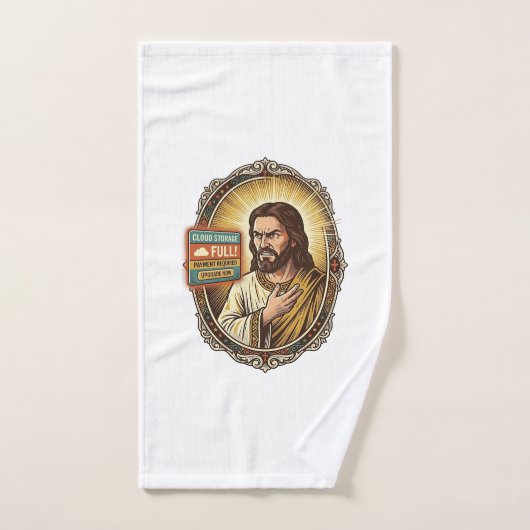 Jesus Cloud-Speicher voll Warnung Paywall Tech Hum Handtuch (Handtuch)