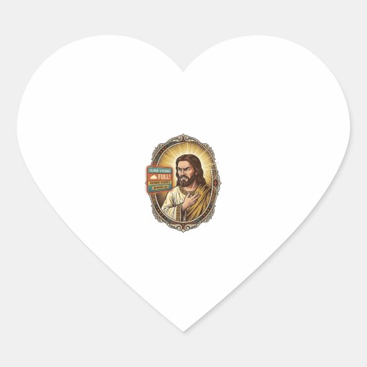 Jesus Cloud-Speicher voll Warnung Paywall Tech Hum Herz-Aufkleber (Vorderseite)
