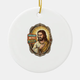 Jesus Cloud-Speicher voll Warnung Paywall Tech Hum Keramik Ornament