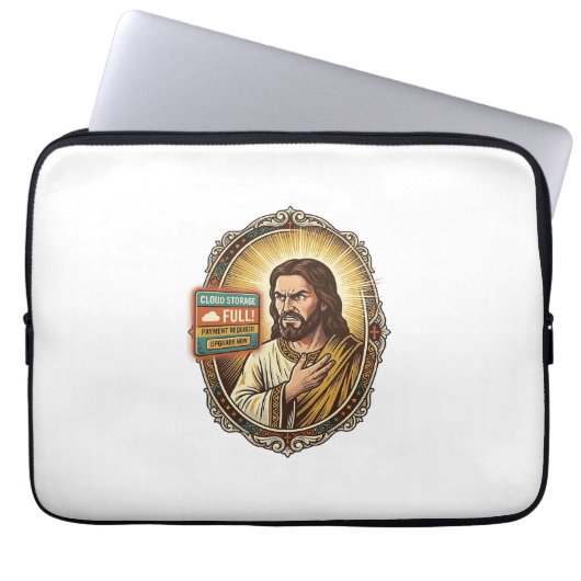 Jesus Cloud-Speicher voll Warnung Paywall Tech Hum Laptopschutzhülle (Vorderseite)