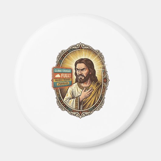 Jesus Cloud-Speicher voll Warnung Paywall Tech Hum Magnet (Vorne)