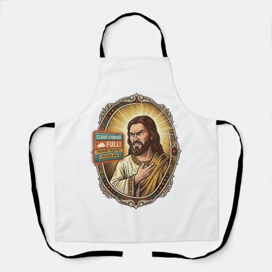 Jesus Cloud-Speicher voll Warnung Paywall Tech Hum Schürze (Vorderseite)