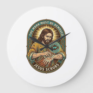 Jesus Club Handstempel Lässt Sich Nicht Abwaschen Große Wanduhr