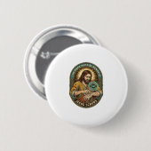 Jesus Club Handstempel wird nicht Morgenhumor abwa Button (Vorne & Hinten)