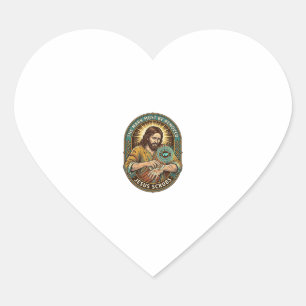 Jesus Club Handstempel wird nicht Morgenhumor abwa Herz-Aufkleber