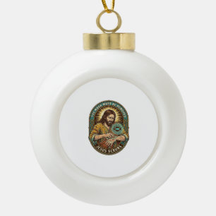 Jesus Club Handstempel wird nicht Morgenhumor abwa Keramik Kugel-Ornament