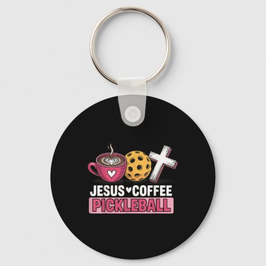 Jesus Coffee Pickleball Schlüsselanhänger (Vorderseite)