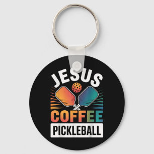 Jesus Coffee Pickleball Schlüsselanhänger