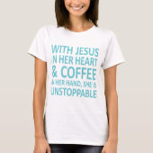Jesus + coffee_skyblue T-Shirt (Vorderseite)