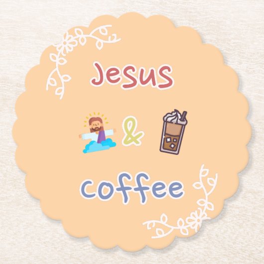 Jesus + Coffee Untersetzer (Vorderseite)