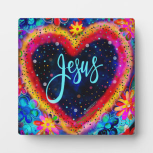 Jesus Color Heart Inspiration Easel Fotoplatte