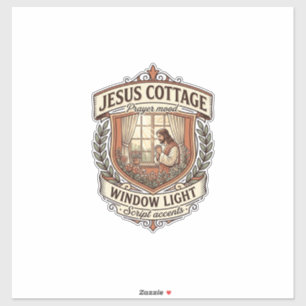 Jesus Cottage Fenster Licht Jesus Cottage Fenster  Aufkleber