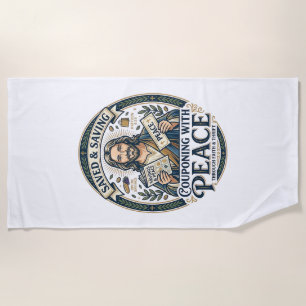 Jesus Coupon Sparsamkeit T-Shirt Glaube Basiertes Strandtuch