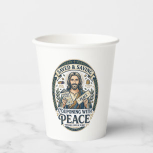 Jesus Coupon Sparsamkeits-Shirt Glaube Basiertes D Pappbecher