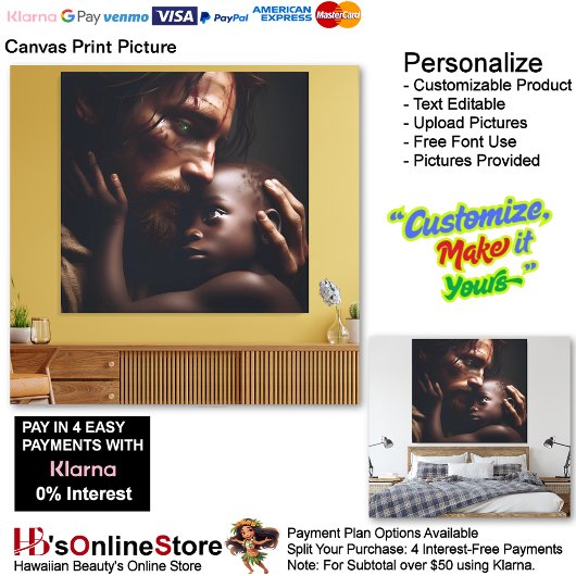 Jesus Cradling Child Canvas Print Picture 3 Leinwanddruck