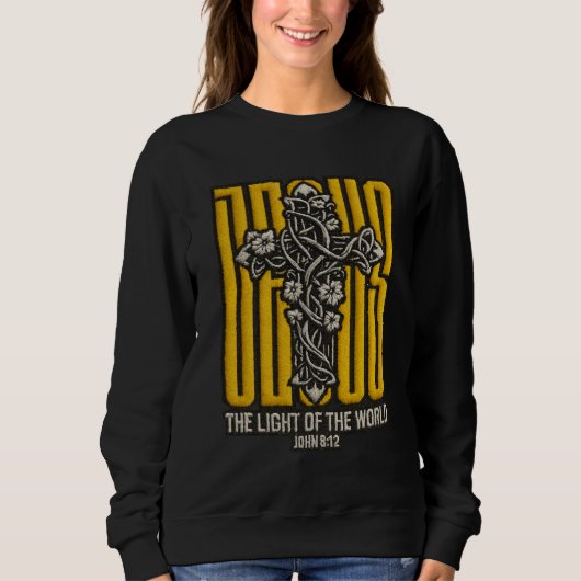 Jesus Cross bestickt Sweatshirt (Vorderseite)
