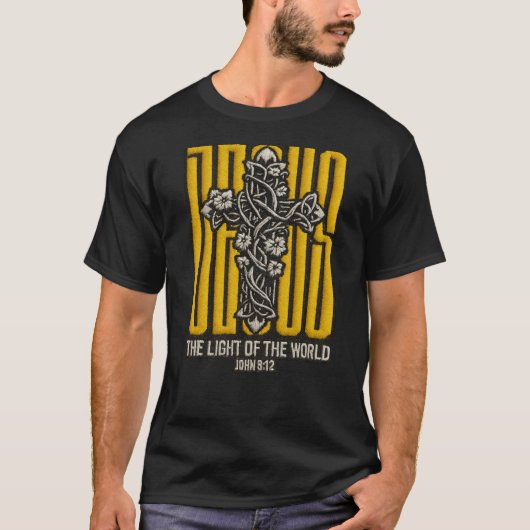 Jesus Cross bestickt T-Shirt (Vorderseite)
