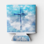 Jesus Cross Blau abstrakt Dosenkühler (Rückseite)