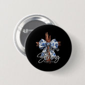 Jesus Cross Blumenblauer Coquette Bow sie ist star Button (Vorne & Hinten)