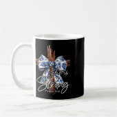 Jesus Cross Blumenblauer Coquette Bow sie ist star Kaffeetasse (Links)