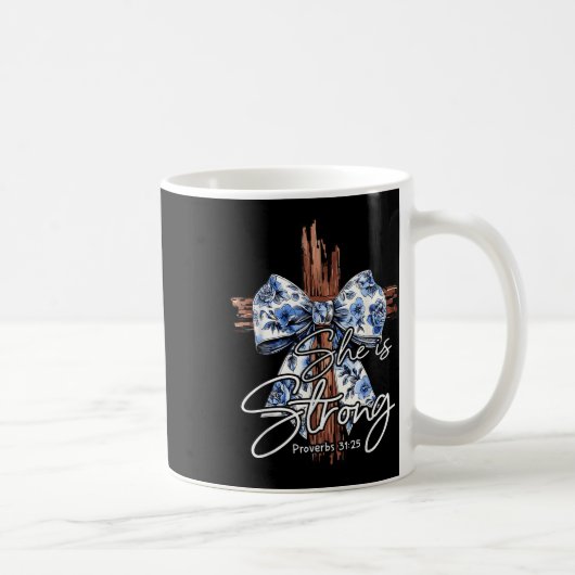 Jesus Cross Blumenblauer Coquette Bow sie ist star Kaffeetasse (Rechts)