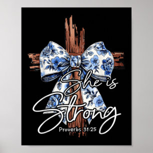 Jesus Cross Blumenblauer Coquette Bow sie ist star Poster