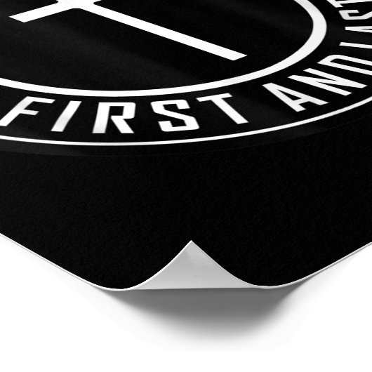 Jesus Cross Circle Funny Alpha und Omega - zuerst Poster (Ecke)