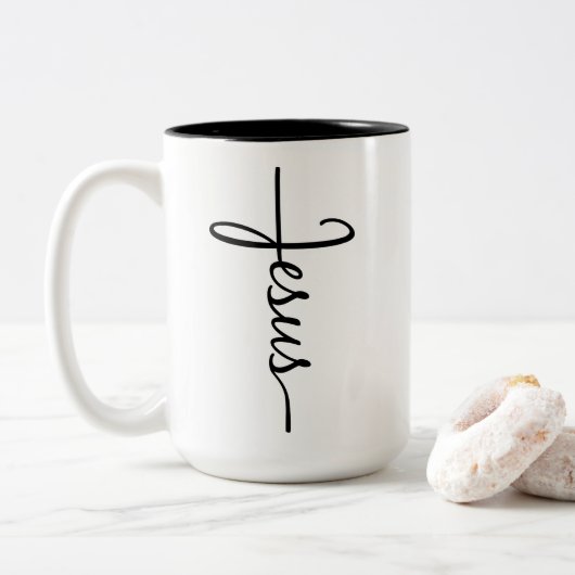 Jesus Cross Coffee Mug Zweifarbige Tasse (Mit Donut)