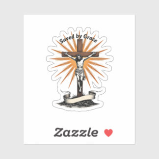 Jesus Cross Faith Vintage Engraving Christian Shir Aufkleber