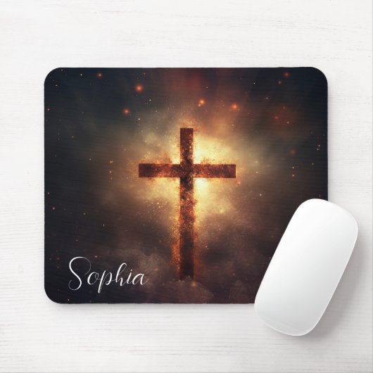 Jesus Cross Glow Jesus Faith Christliche Sitte Mousepad (Mit Mouse)