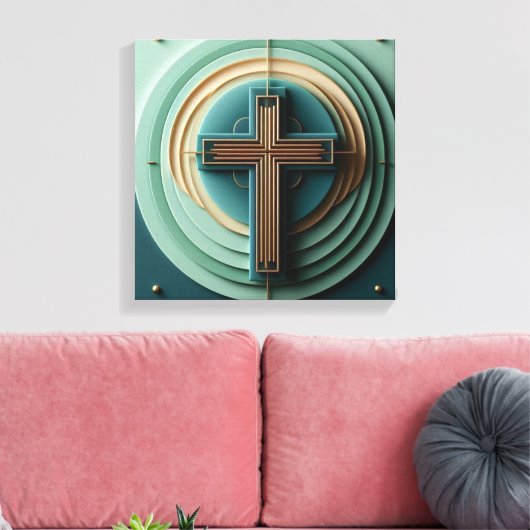 Jesus Cross Leinwanddruck (Insitu (Wohnzimmer))