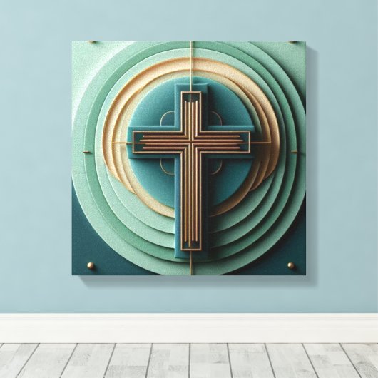 Jesus Cross Leinwanddruck (Insitu (Holzboden))