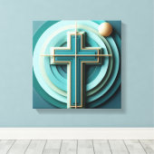 Jesus Cross Leinwanddruck (Insitu (Holzboden))