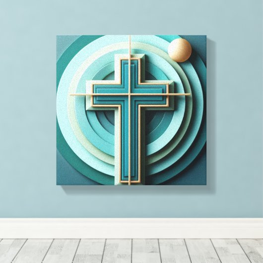 Jesus Cross Leinwanddruck (Insitu (Holzboden))