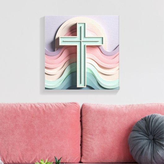 Jesus Cross Leinwanddruck (Insitu (Wohnzimmer))