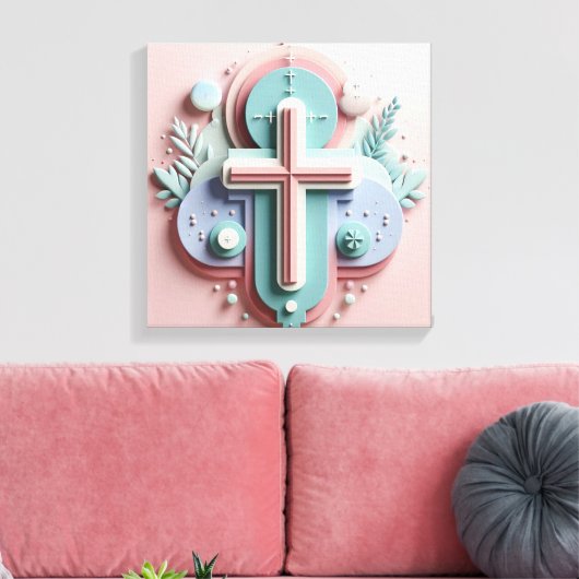 Jesus Cross Leinwanddruck (Insitu (Wohnzimmer))