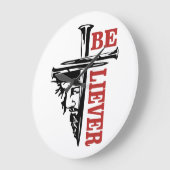 Jesus Cross Nail Design – Powerful Christian Große Wanduhr (Winkel)