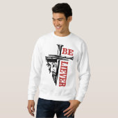 Jesus Cross Nail Design – Powerful Christian Sweatshirt (Vorne ganz)