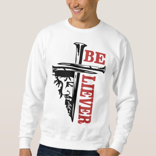 Jesus Cross Nail Design – Powerful Christian Sweatshirt (Vorderseite)