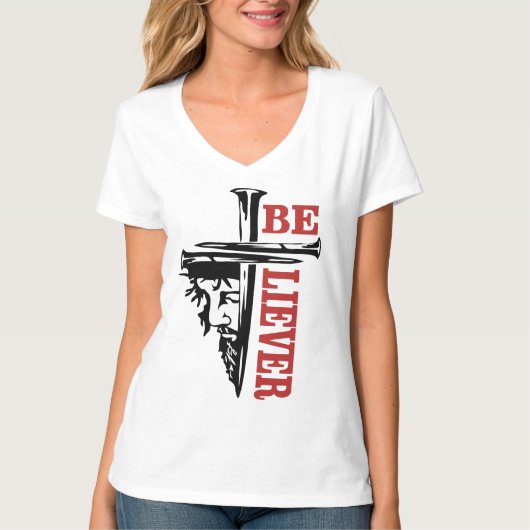 Jesus Cross Nail Design – Powerful Christian T-Shirt (Vorderseite)