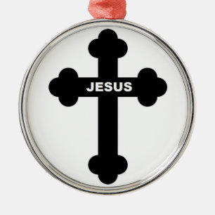 JESUS CROSS SILBERNES ORNAMENT