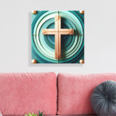 Jesus Cross Stretching Canvas Print Leinwanddruck (Insitu (Wohnzimmer))