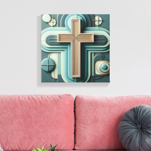 Jesus Cross Stretching Canvas Print Leinwanddruck (Insitu (Wohnzimmer))