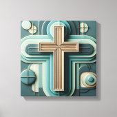 Jesus Cross Stretching Canvas Print Leinwanddruck (Vorderseite)