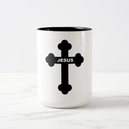 JESUS CROSS ZWEIFARBIGE TASSE (Mittel)
