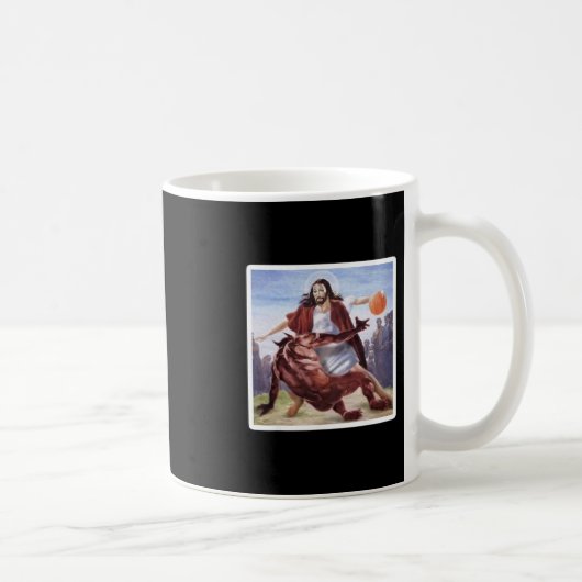 Jesus Crossing Up Satan Sketll Kaffeetasse (Rechts)